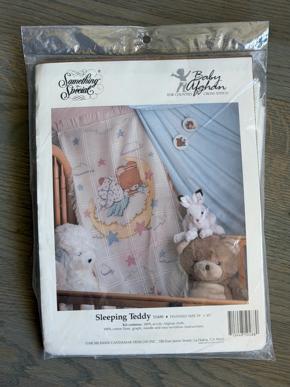 NEW Something Special Sleeping Teddy Counted Cross Stitch Baby Afghan Blanket 29